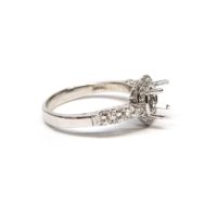 14k Semi mount Diamond Ring Side Angle