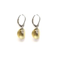 14k Gold and Diamond Fashion Earrings Side View