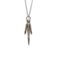 18K White Gold Whisper Pave Short Triple Pendant Necklace Back