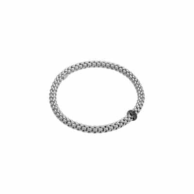 Fope White Gold Bracelet with Black diamonds