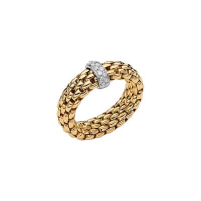 Fope 18k Yellow Gold Ring with Diamonds