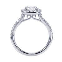 14K White Gold Round Halo Diamond Engagement Ring