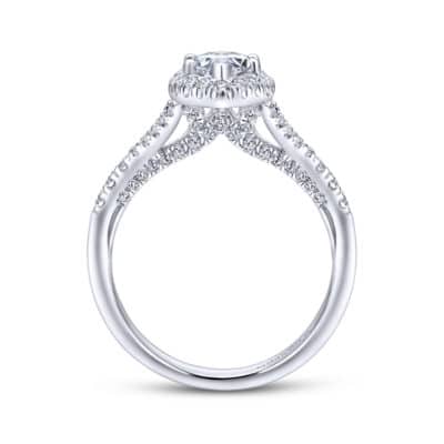 Verbena 14K White Gold Marquise Halo Diamond Engagement Ring