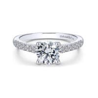 14K White Gold Round Diamond Engagement Ring