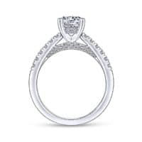 14K White Gold Round Diamond Engagement Ring