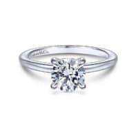 14K White Gold Round Diamond Engagement Ring