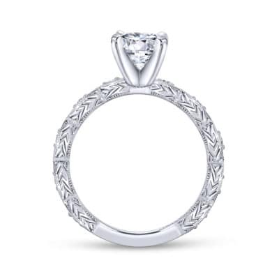 14K White Gold Round Diamond Engagement Ring