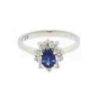 White Gold Sapphire Diamond Ring