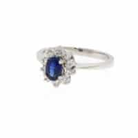 White Gold Sapphire Diamond Ring