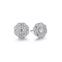 LORELEI DOUBLE HALO DIAMOND STUD EARRINGS