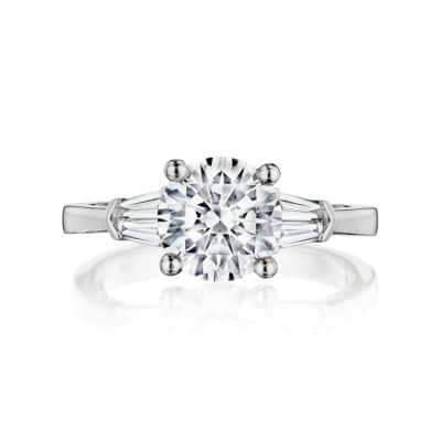 Henri Daussi Modern 14K White Gold Diamond Semi-Mount Ring