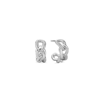 Judith Ripka Sterling Silver Eternity Open Link Hoop Earrings