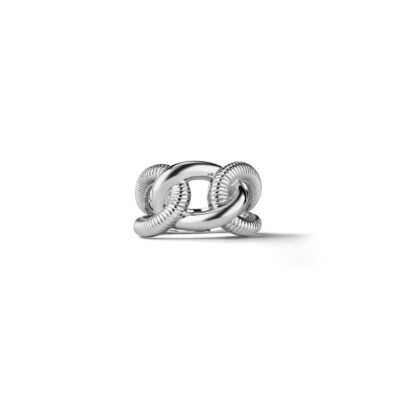 Judith Ripka Sterling Silver Eternity Interlocking Link Ring