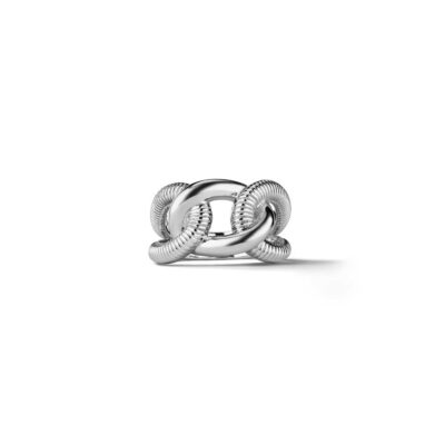 Judith Ripka Sterling Silver Eternity Interlocking Link Ring