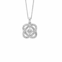 14k diamond heart pendant necklace