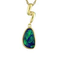 14KYG Australian Opal Doublet Pendant